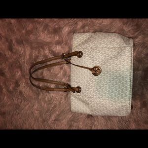 Michael Kors cream leather tote